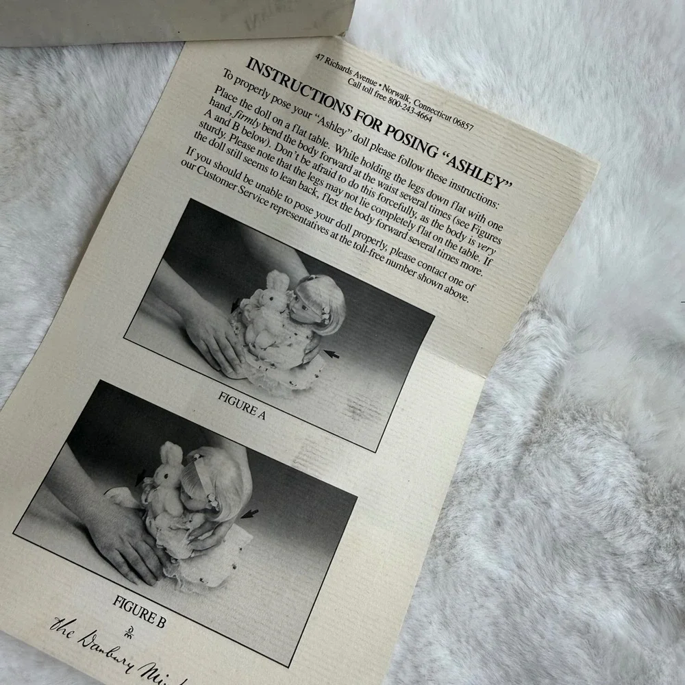 Danbury Mint Cuddly Kids Ashley Porcelain Doll Elke Hutchens COA Original Box